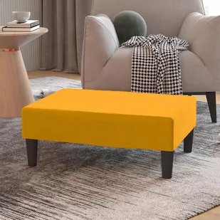 shumee shumee Podnóżek żółty 78x56x32 cm tapicerowany aksamitem - Pufy i podnóżki - miniaturka - grafika 1