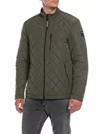 Kurtki męskie - Replay Męska kurtka motocyklowa Saber Mid, 432 DARK MILITARY, XXL - miniaturka - grafika 1
