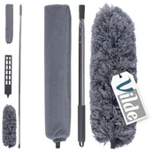 Miotły, szufle, mopy - Szczotka Do Kurzu Teleskopowa Miotełka Zmiotka Długa Wymienne Końcówki 80-242 cm - miniaturka - grafika 1