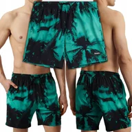 Kąpielówki męskie - Kąpielówki Męskie Hawajskie Szorty Plażowe z Nadrukiem Palmy ATLANTIC - M - miniaturka - grafika 1