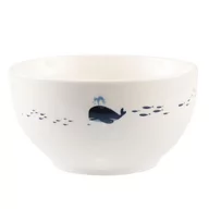 Miski i półmiski - Miseczka salaterka ceramiczna biała morska wieloryb - miniaturka - grafika 1