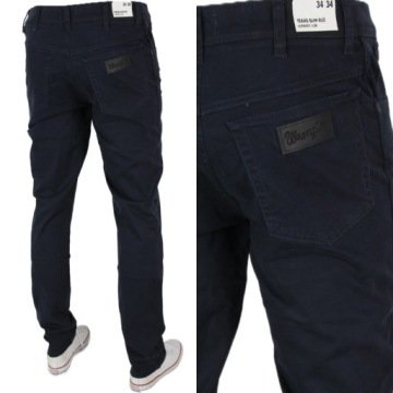 Wrangler Texas Slim Jeans Proste Materiał 