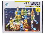 Klocki - ZESTAW KLOCKI MAGNETYCZNE KONSTRUKCYJNE ŚWIECĄCE ELEMENTY - miniaturka - grafika 1