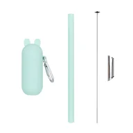 Śliniaki i fartuszki - Silikonowa Słomka Do Bubble Tea W Etui We Might Be Tiny - Mint - miniaturka - grafika 1