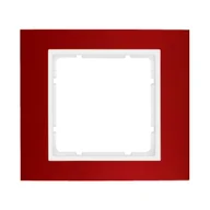 Klawisze i ramki - Hager polo Ramka 1-krotna Berker B.3 alu czerwony/biały 10113022 10113022 - miniaturka - grafika 1