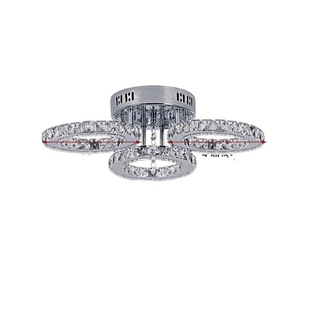 Żyrandol LED, nowoczesny design, kryształowe akcenty, 3 głowice, możliwość ściemniania