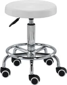 Meble modułowe i akcesoria - Hoker barowy krzesło obrotowe regulowane białe - miniaturka - grafika 1