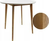 Stoły - kontrast Stół skandynawski kuchnia salon jadalnia EMMA okrągły fi105x75 biały - miniaturka - grafika 1