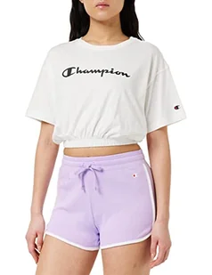 Champion Damska koszulka Legacy American Classics Logo Crop Boxy S/S, biały, XL - Koszulki i topy damskie - miniaturka - grafika 1