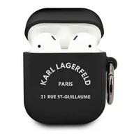 Akcesoria do słuchawek - Apple Karl Lagerfeld ETUI KARL LAGERFELD SILICONE COVER BLACK DO - AIRPODS KF000550 - miniaturka - grafika 1