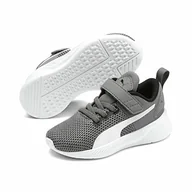 Buty dla dziewczynek - PUMA Sneakersy dziecięce Flyer Runner V Inf Sneaker, Szary Charcoal Gray Puma White Puma Black Blue Turquoise 03, 24 EU - miniaturka - grafika 1