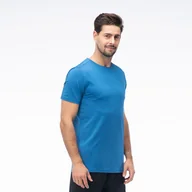 Koszulki męskie - HI-TEC Koszulka Biegowa Męska Niebieska HADI M - miniaturka - grafika 1
