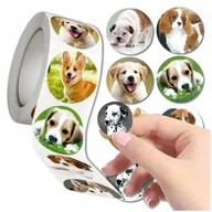 Zabawki kreatywne - Naklejki Na Rolce Zestaw 500 szt. Pieski Dla Dzieci Kolorowe MOTYWACYJNE - miniaturka - grafika 1