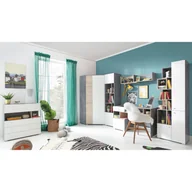 Zestawy mebli dla dzieci - Zestaw Mebli Młodzieżowych D Sigma Meblar Biały Lux / Beton - miniaturka - grafika 1