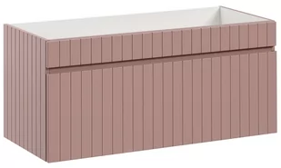 PUDROWA Szafka pod umywalkę WISZĄCA 100 cm PUDROWY RÓŻ Szuflada FREZOWANY FRONT - Szafki łazienkowe - miniaturka - grafika 1