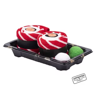 Skarpetki czerwone damskie męskie SOXO sushi w pudełku - Skarpetki damskie - miniaturka - grafika 1