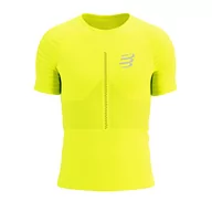 Bielizna sportowa męska - COMPRESSPORT Koszulka biegowa RACING SS T-SHIRT safe yellow - miniaturka - grafika 1