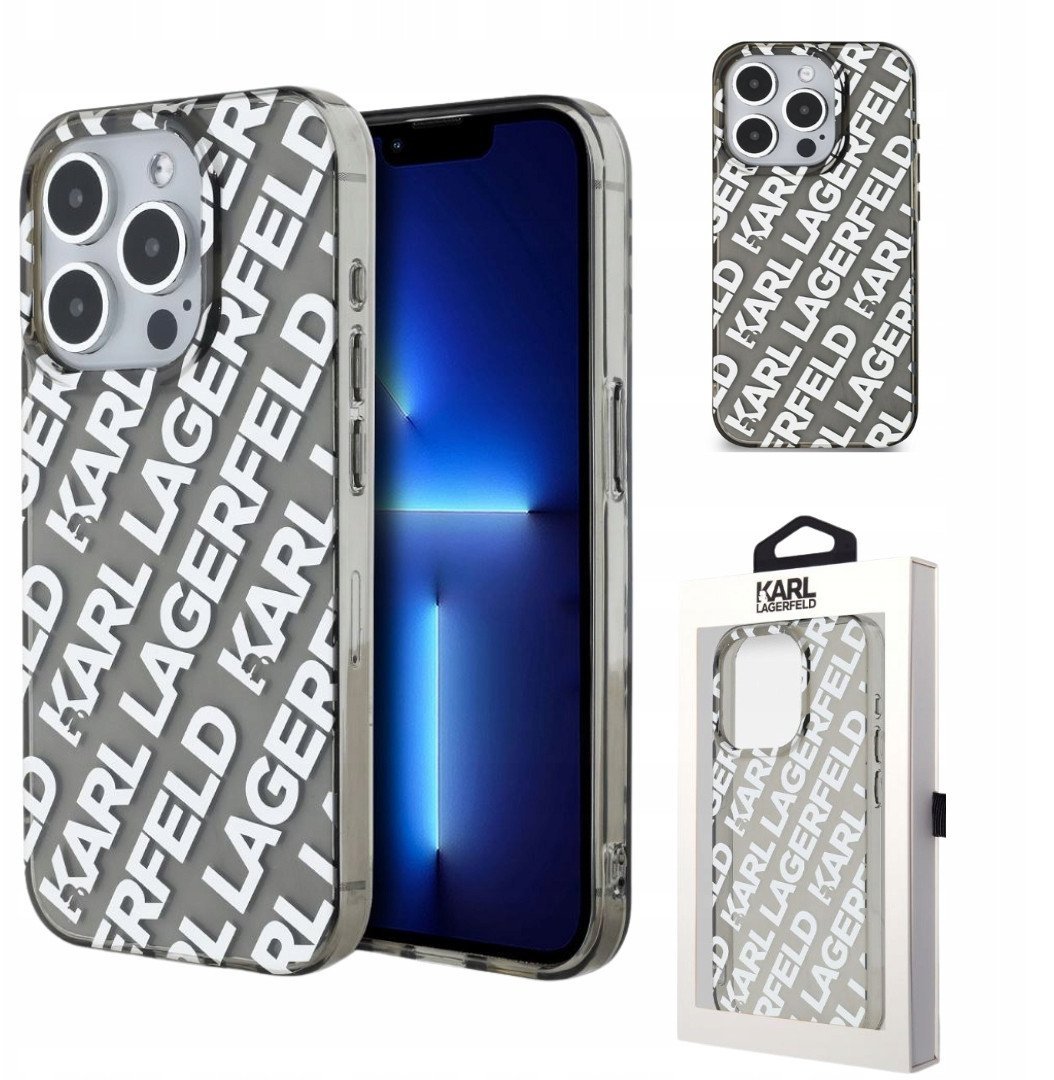 KARL LAGERFELD IML ELECTROPLATED KARL HEAD CASE FOR IPHONE 15 PRO SZARY