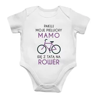 Body dla niemowląt - Pakuj moje pieluchy mamo - rower - body dziecięce z nadrukiem - miniaturka - grafika 1