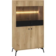 Kredensy - Kredens 03 Agis ML Meble Dąb Castello, Czarny - miniaturka - grafika 1