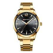 Zegarki męskie - Złoty zegarek męski bransoleta duży solidny Perfect M115 - miniaturka - grafika 1
