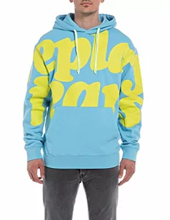 Replay Męska bluza z kapturem z kapturem, niebieska (Powder Azure 786), XXL, Light Blue 786, XXL - Bluzy męskie - miniaturka - grafika 1
