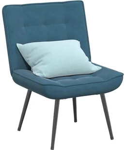 vidaXL Fotel relaksacyjny niebieski 64x74x84 cm aksamit - Fotele - miniaturka - grafika 1