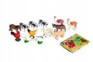 Figurki dla dzieci - ZWIERZĘTA DOMOWE FIGURKI FARMA 12 SZT + MATA - miniaturka - grafika 1