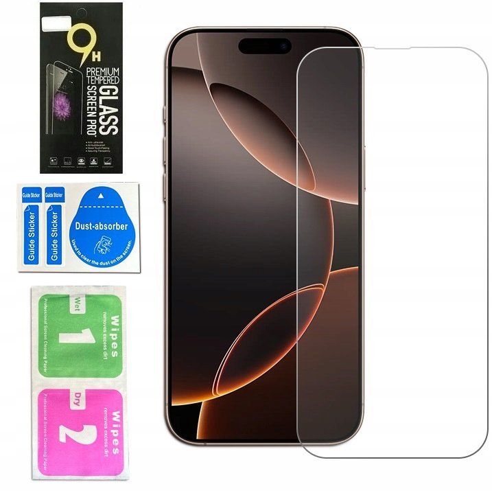 SZKŁO HARTOWANE do iPhone 17 PRO SZYBKA OCHRONNA ZESTAW