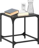 Ławy i stoliki kawowe - vidaXL Stoliki kawowe z czarnym, szklanym blatem, 2 szt., 40x40x40 cm - miniaturka - grafika 1