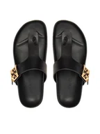 Klapki i japonki damskie - Tory Burch Japonki Mellow Thong Sandal 155190 Czarny - miniaturka - grafika 1