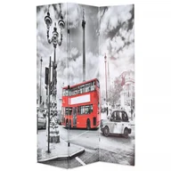 Parawany - vidaXL Składany parawan, 120 x 180 cm, londyński autobus, czarno-biały - miniaturka - grafika 1