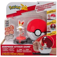 Figurki dla dzieci - Pokemon Gra Surprise Attack Figurka Scorbunny 8 Elementów - miniaturka - grafika 1