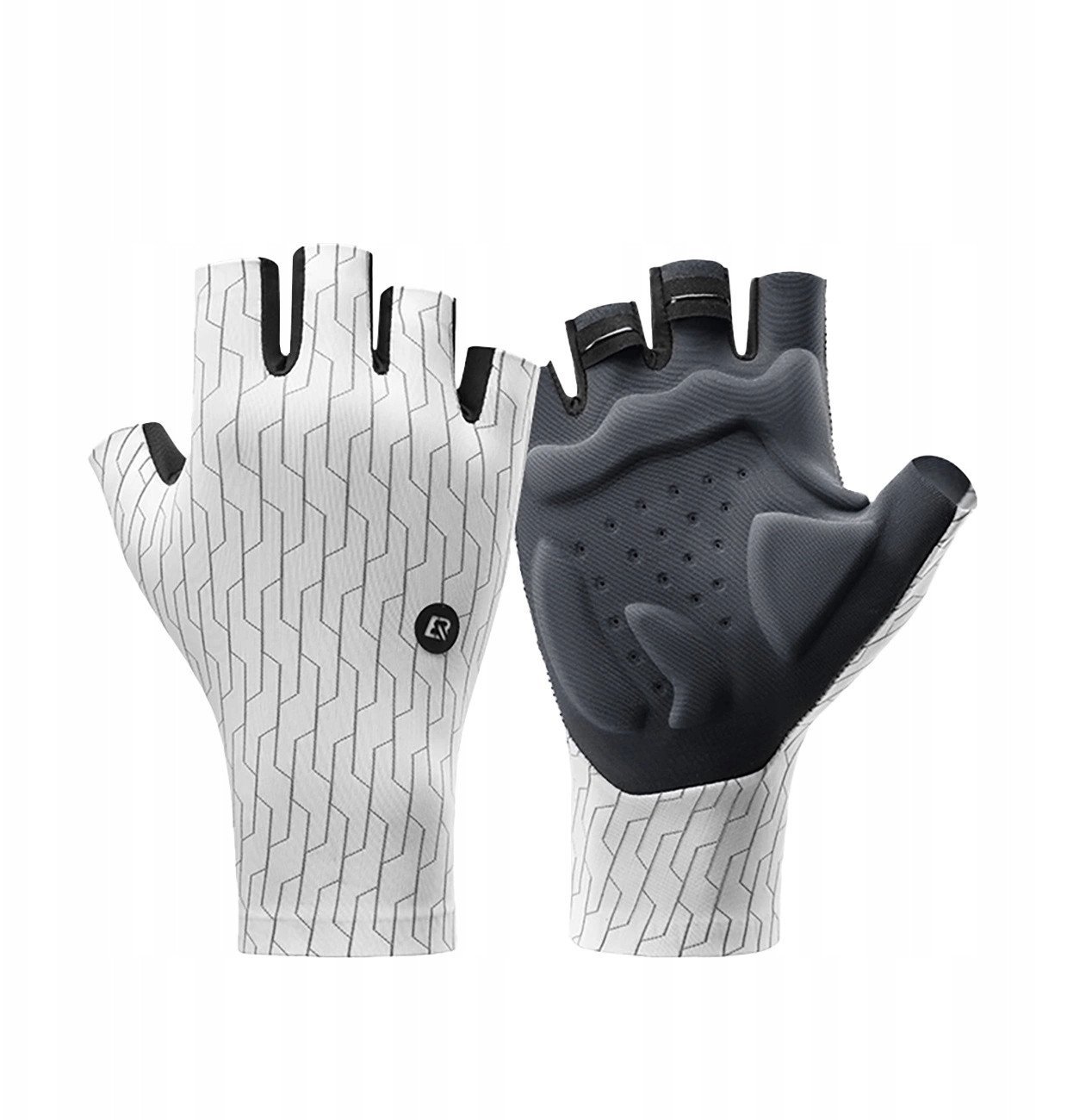 Rękawiczki kolarskie Rockbros szosowe rozmiar: M - biało-czarne