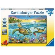 Puzzle - Ravensburger Pływanie z żółwiami morskimi 100 sztuk puzzle z bardzo dużymi elementami dla dzieci w wieku od 6 lat 12942 - miniaturka - grafika 1