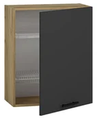 Szafki kuchenne - Kuchenna szafka górna z ociekaczem dąb craft + antracyt E9-L51 - miniaturka - grafika 1