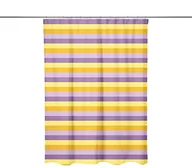 Zasłony - Bonamaison Zasłona prysznicowa z nadrukiem cyfrowym, poliester, niebieska, 140 x 200 cm - miniaturka - grafika 1