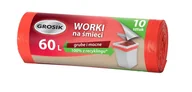 Worki na śmieci - Grosik worki LD 60L/10 sztuk Czerwone - miniaturka - grafika 1