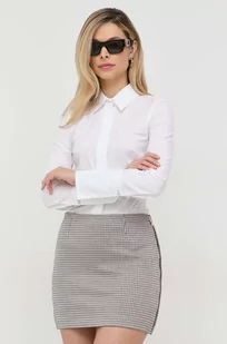 Patrizia Pepe body damska kolor biały slim z kołnierzykiem klasycznym - Koszule damskie - miniaturka - grafika 1