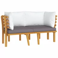 Sofy ogrodowe - vidaXL 2-osobowa sofa ogrodowa z poduszkami, lite drewno akacjowe - miniaturka - grafika 1