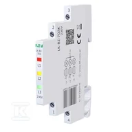 Inne akcesoria elektryczne - Lampka kontrolna zasilania z zabezpieczeniem LK-BZ-703K 1/3S 3X230V 3xLED - 3 kolory - miniaturka - grafika 1