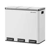 Kosze na śmieci - Biały kosz na śmieci 3 komory x 18 L - miniaturka - grafika 1