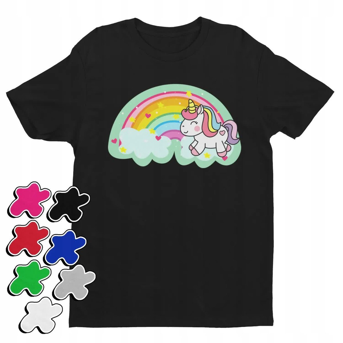 Koszulka Dziecięca Z Nadrukiem Konie Unicorn Dla Dziewczynki -M 134-140