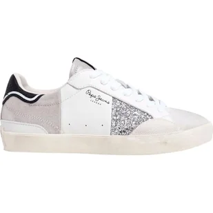 Pepe Jeans Damskie trampki LANE W, szare (srebrne), rozmiar 42, Szary Srebrny, 7 UK - Trampki damskie - miniaturka - grafika 1