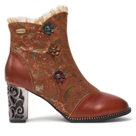 Botki damskie - Botki Laura Vita Ledao 14 Brązowy - miniaturka - grafika 1