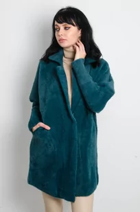 PŁASZCZ DŁUGI WEŁNIANY ALPAKA- ZIELONY - Olika - Bluzy damskie - miniaturka - grafika 1