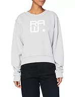 Bluzy damskie - G-STAR RAW Graphic Crew bluza damska, Wielokolorowy (Lt Grey Htr D20420-b782-a302), L - miniaturka - grafika 1