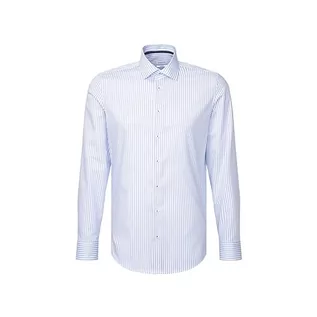 Koszule męskie - Seidensticker Męska koszula biznesowa - Comfort Fit - łatwa do prasowania - kołnierz Kent - długi rękaw - 100% bawełna, jasnoniebieski, 50 - grafika 1