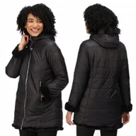 Płaszcze damskie - Dwustronny damski płaszcz z kapturem ocieplana kurtka Regatta RWN192 80 L - miniaturka - grafika 1