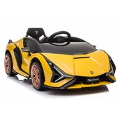 Jeździki dla dzieci - Import SUPER-TOYS SUPER-TOYS ORYGINALNE LAMBORGHINI SIAN MIĘKKIE KOŁA MIĘKKIE SIEDZENIE 4x4 FUNKCJA BUJANIA FULL OPCJA QLS6388  QLS-6388-ŻÓŁTY - miniaturka - grafika 1